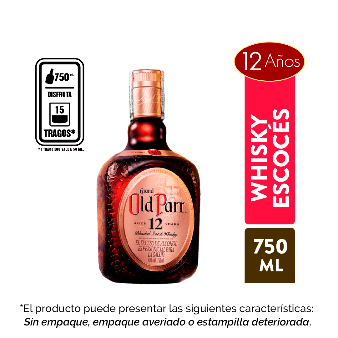 Whisky Old Parr 12años x750ml (Outlet)