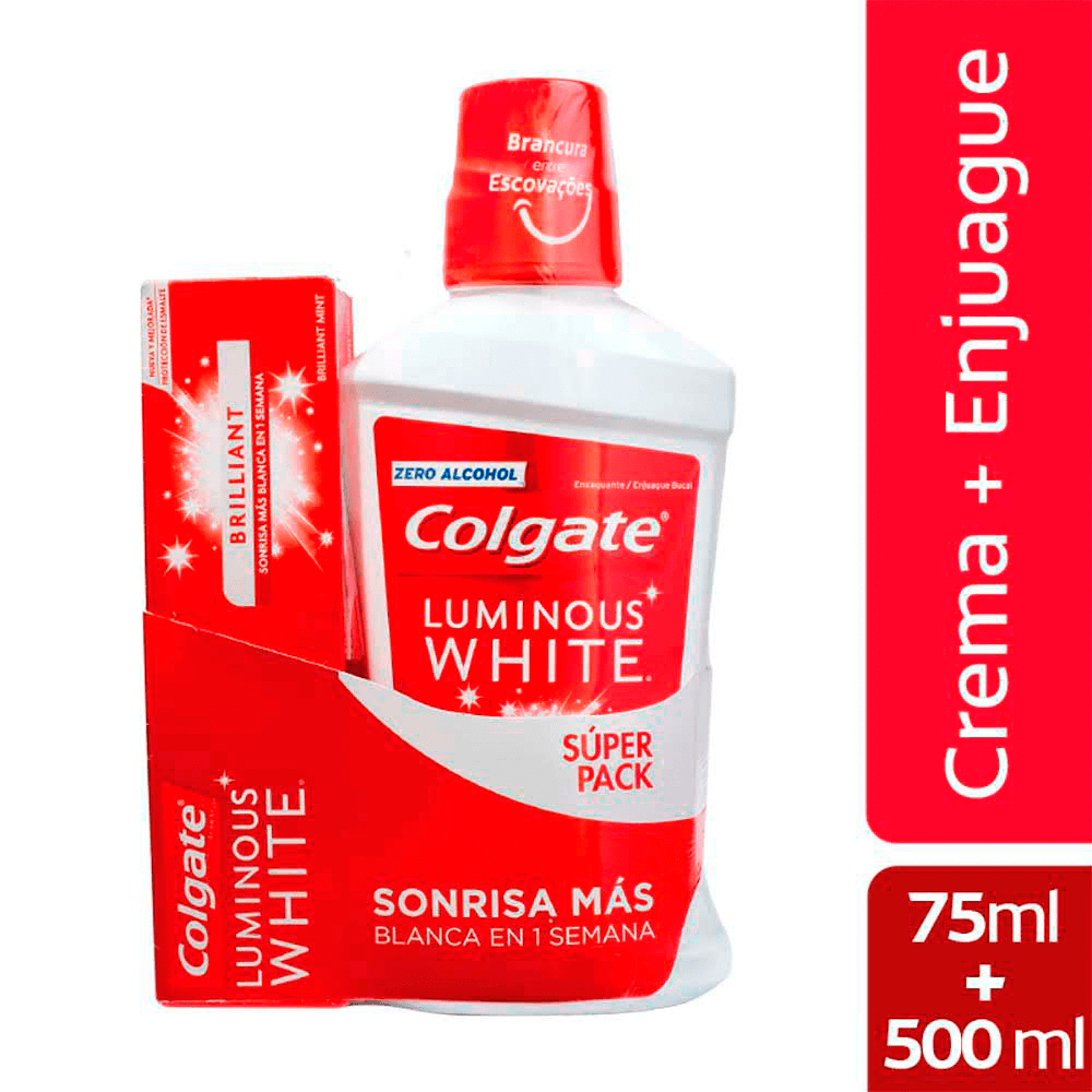 Enjuague Bucal Colgate Luminous White 500ml gts CD Colgate Luminous White x75ml