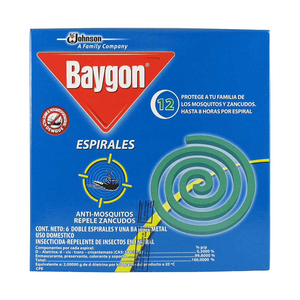 Insecticida Espiral Baygon Caja x12espiral