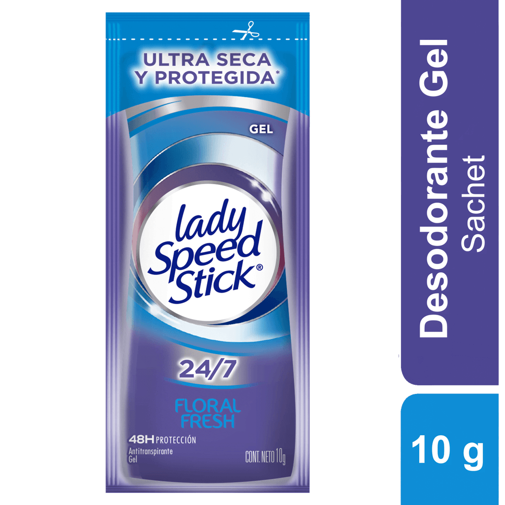 Desodorante Lady Speed Stick Floral Fresh Double Defense Gel Sachet 18un x10gr
