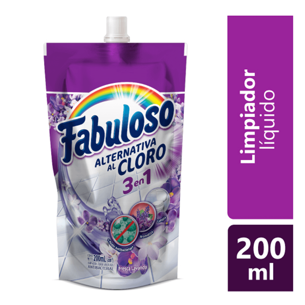 Limpiador Fabuloso Alternativa al Cloro Lavanda x200ml