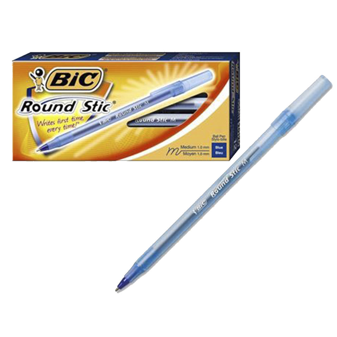 Boligrafo Bic Round Stick x12 Boligrafos Azul