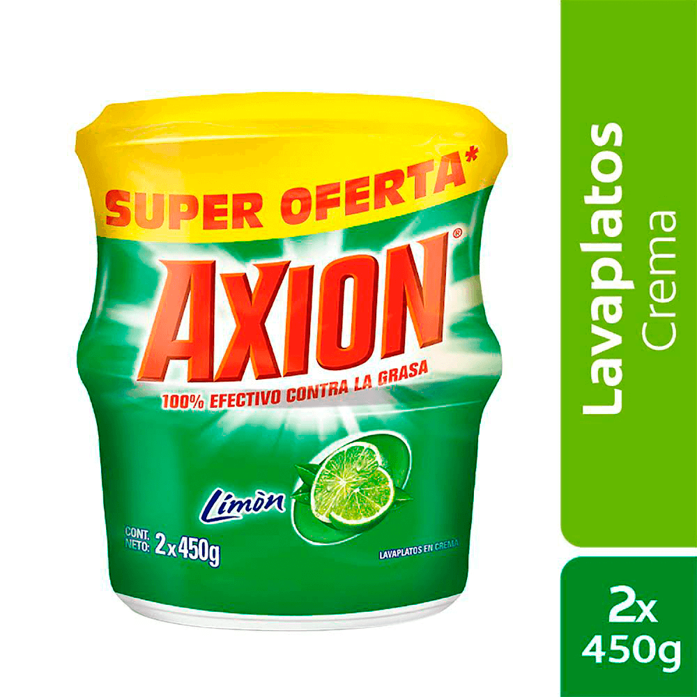 Lavaplatos Axion Crema Limón x 450gr PE