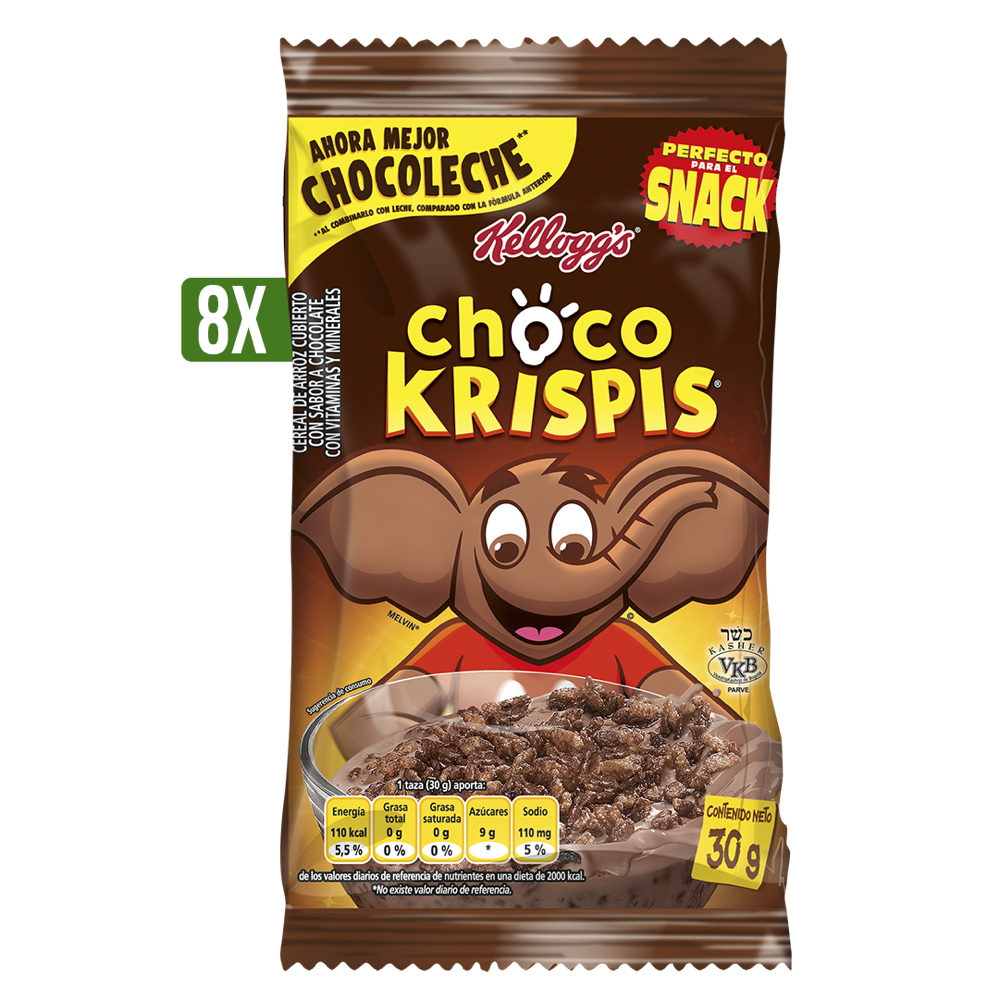 Cereal Kellogg Choco Krispis Paketicos 8Un x30gr
