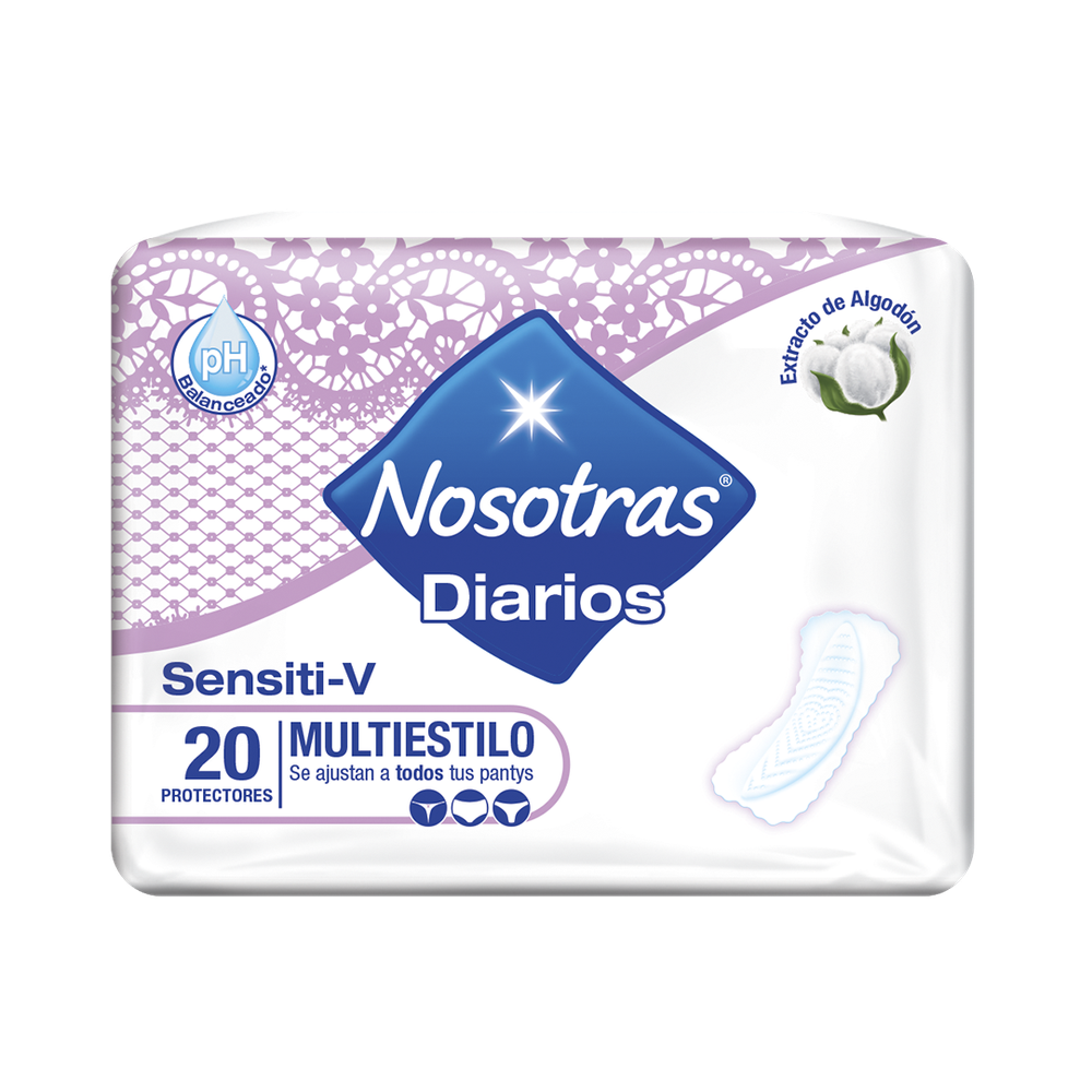 Protectores Nosotras Multiestilo Sensiti-V x20 Protectores