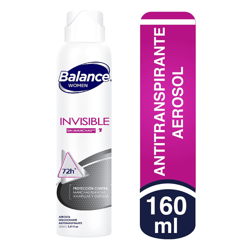Desodorante Balance Aerosol Invisible Mujer x160ml