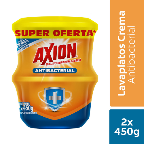 Lavaplatos Axion Antibacterial Crema 2Un x450gr