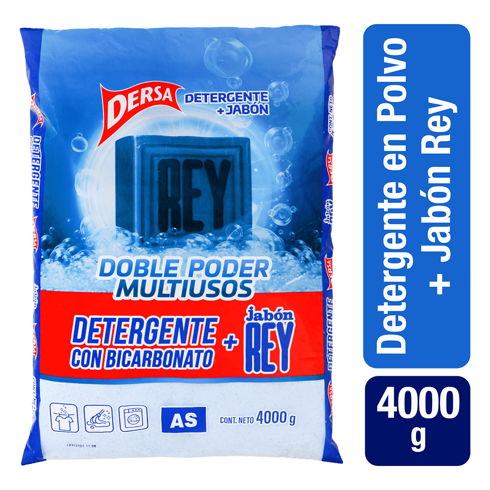Detergente As Bicarbonato + Jabón Rey x4000gr