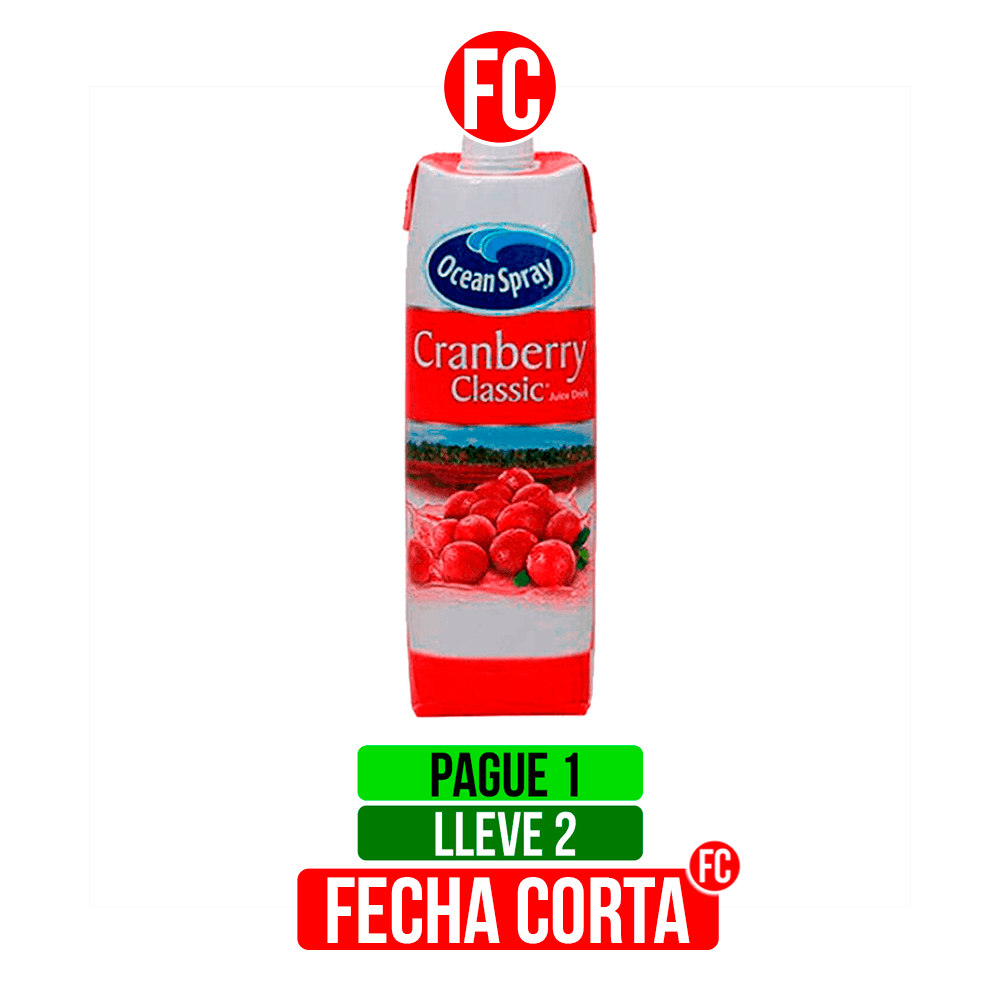 Pague 1 lleve 2 Jugo Ocean Spray Cranberry Classic - Mexico 1 x Litro