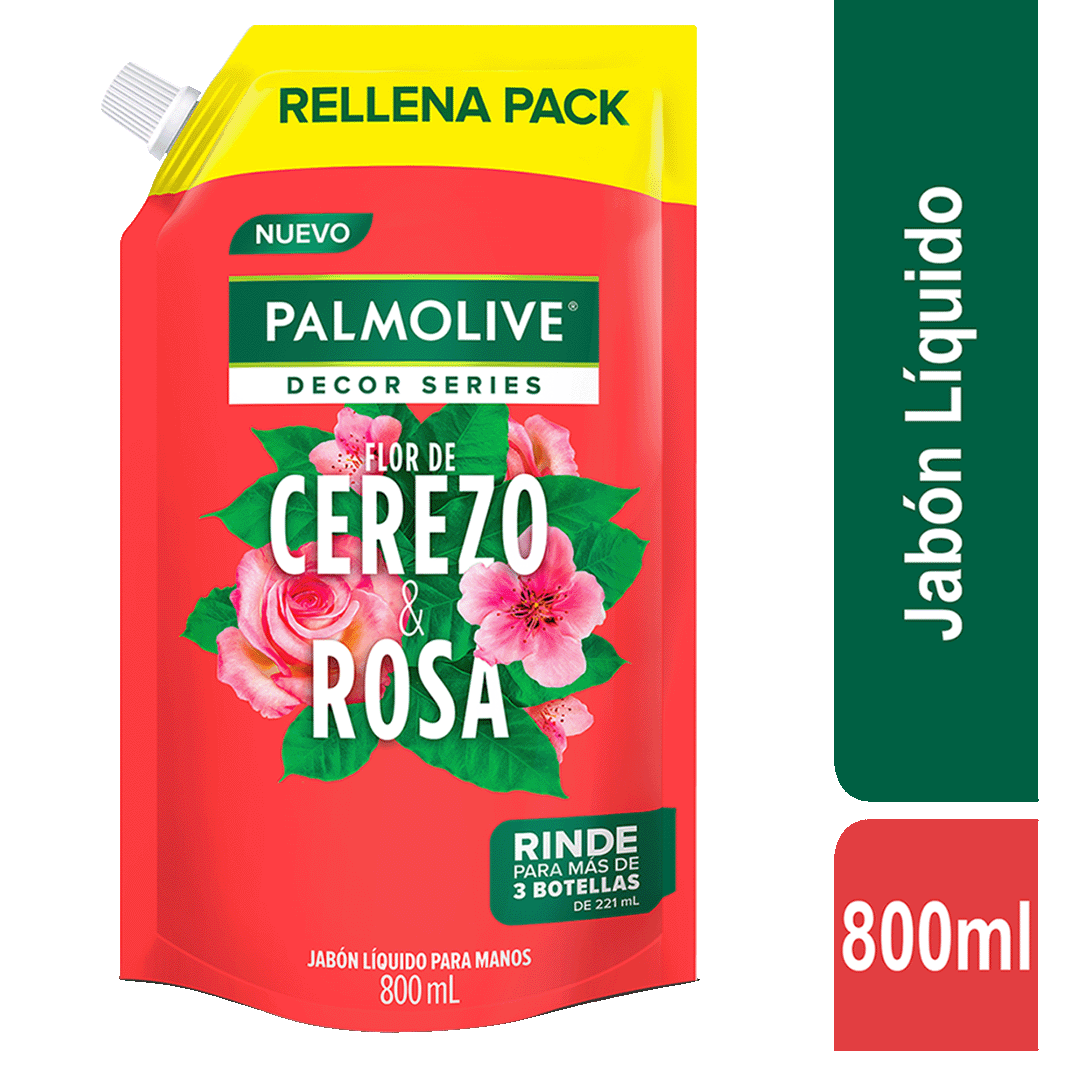 Jabón Liquido Para Manos Palmolive Flor De Cerezo & Rosa DoyPack  x800ml