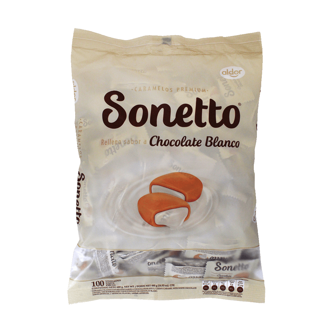 Caramelo Sonetto Relleno x100Un Chocolate Blanco