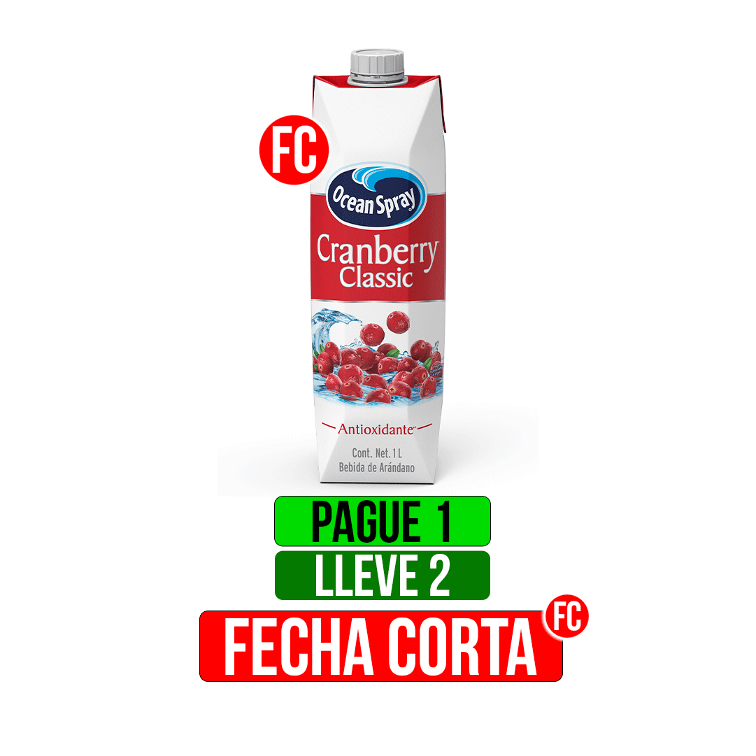 Pague 1Un Lleve 2Un Jugo Ocean Spray Cranberry Classic - Mexico x1 Litro