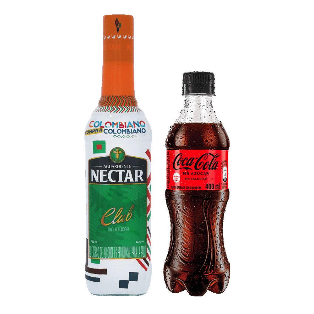 Aguardiente Nectar Clubx750ml + Gaseosa Coca-Cola Sin Azucar Petx400ml