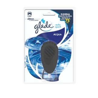Ambientador Glade Auto Sport  Aqua x7ml  + Unidad Decorativa