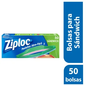 Ziploc Bolsa Reutilizable Para Sándwich x50 Piezas