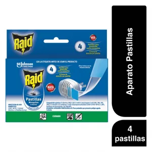 Raid Repelente En Pastilla Para Insectos Voladores Unidad + 4 Repuestos x30gr