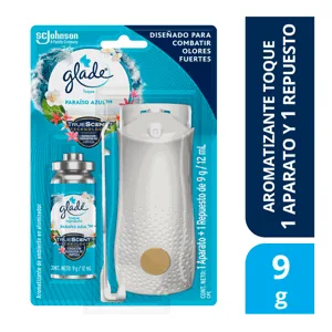 Glade Aromatizante Toque Paraíso Azul Unidad + 1 Repuesto x9gr