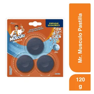 Mr. Musculo Limpiador Para Inodoro Pastilla Tanque Brisa Marina 3 Undades x40gr C/U