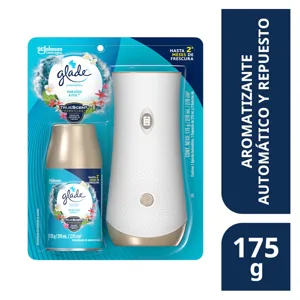 Glade Ambientador Automático En Aerosol Aparato Paraíso Azul x175gr