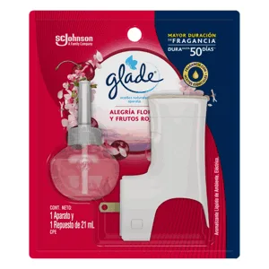 Glade Ambientador Aceites Naturales Aparato Alegría Floral Y Frutos Rojos x21ml