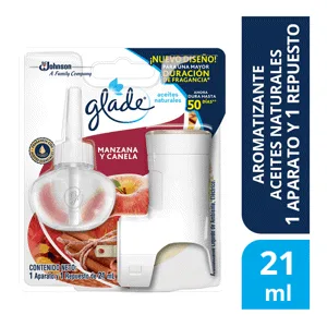 Glade Ambientador Aceites Naturales Aparato Manzana Canela x21ml
