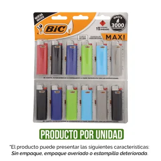 Encendedor BIC Maxi J6 x12Un (Outlet)
