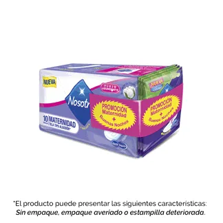 Toalla Nosotras Maternidad x10 Toallas + 3 Toallas Buenas Noches (Outlet)