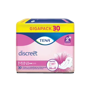 Toalla Higienica Tena Discreet Mini Con Alas x30 Toallas