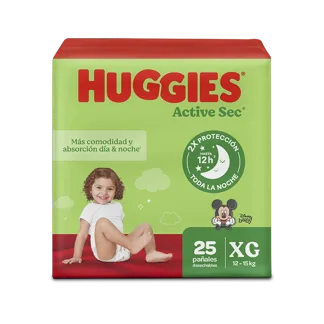 Pañal Huggies Active Sec Talla XG Singlepk x25 Pañales