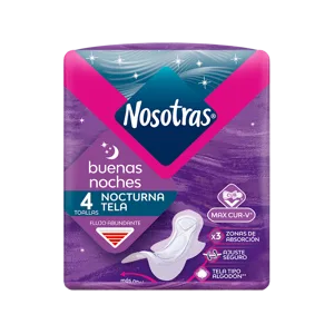Toalla Higienica Nosotras Buenas Noches Tela x4 Toallas Tr23