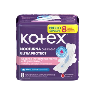 Toalla Femenina Kotex Nocturna x8 Toallas