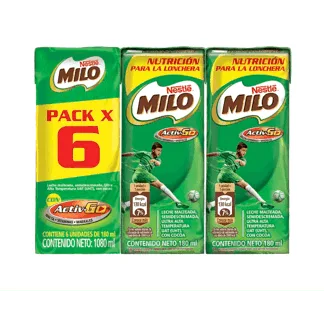 Milo Activ-Go Rtd Tetra Pack x6Un x180ml