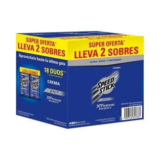 Desodorante Speed Stick Xtreme Nigth x18Und Duo Sachet x9gr