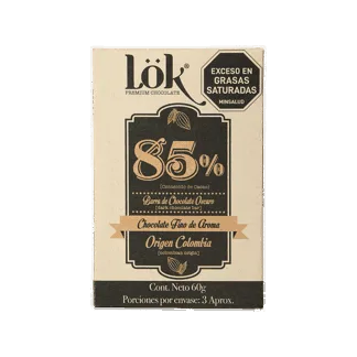 Barra De Chocolate Lok 60% Origen Colombia x60gr