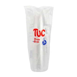 Vaso Tuc 9 Onzas Transparente x50Un
