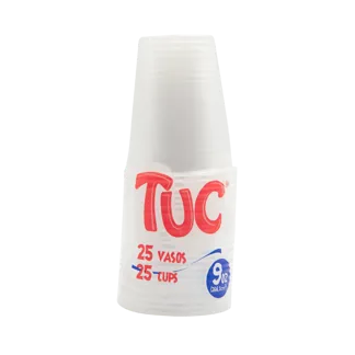 Vaso Tuc 9 Onzas Tapa Transparente x25Un