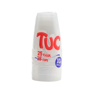 Vaso Tuc 10 Onzas Transparente x25Un