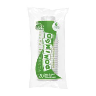 Vaso Domingo 6 Onzas Carton Blanco x20Un
