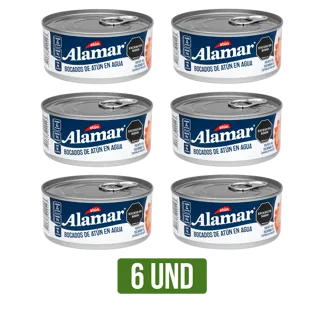 6 Und Atún Alamar Bocados Agua x140gr