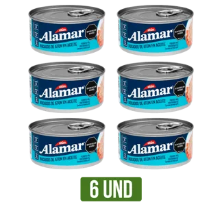 6 Und Atún Alamar Bocados Aceite x140gr