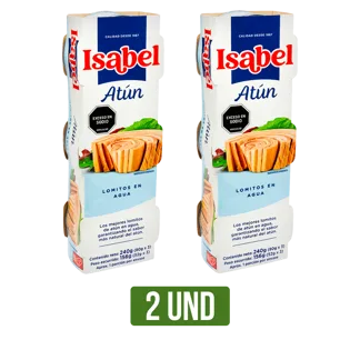 2 Display Atún Isabel Lomos Pack x3un x80gr Agua