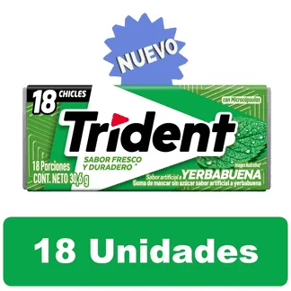 Goma De Mascar Trident Yerbabuena Evup  x30.6gr