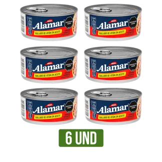 6 Und Atún Rallado Alamar En Aceite x150gr