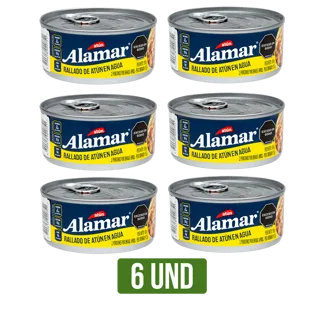 6 Und Atún Rallado Alamar En Agua x150gr