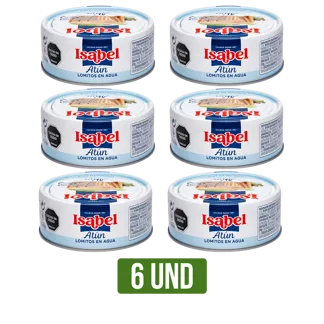 6 Und Atún Isabel Lomos Agua x142gr