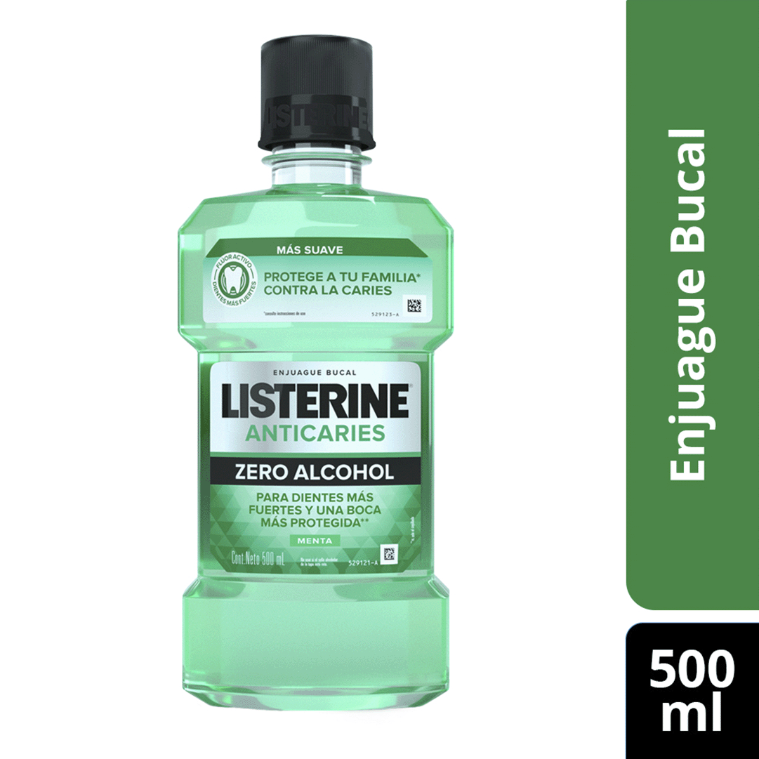 Enjuague Bucal Listerine Anticaries Zero Alcohol 12Un x500ml