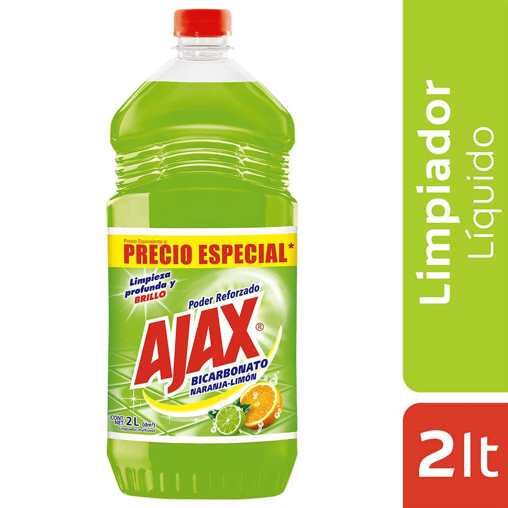 Limpiador Ajax x2000ml PENaranja-LimónBicarbonato