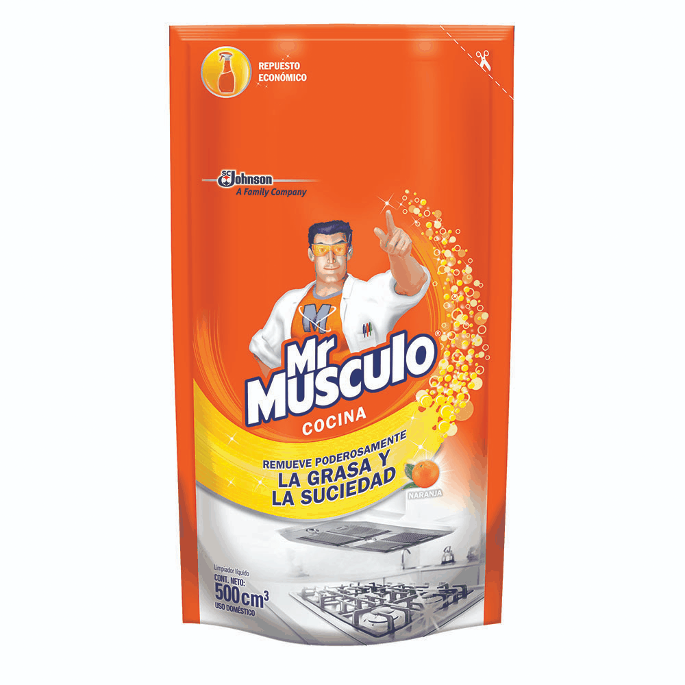 Desengrasante Mr Musculo DoyPack Advance Acción Naranja Cocina x500ml