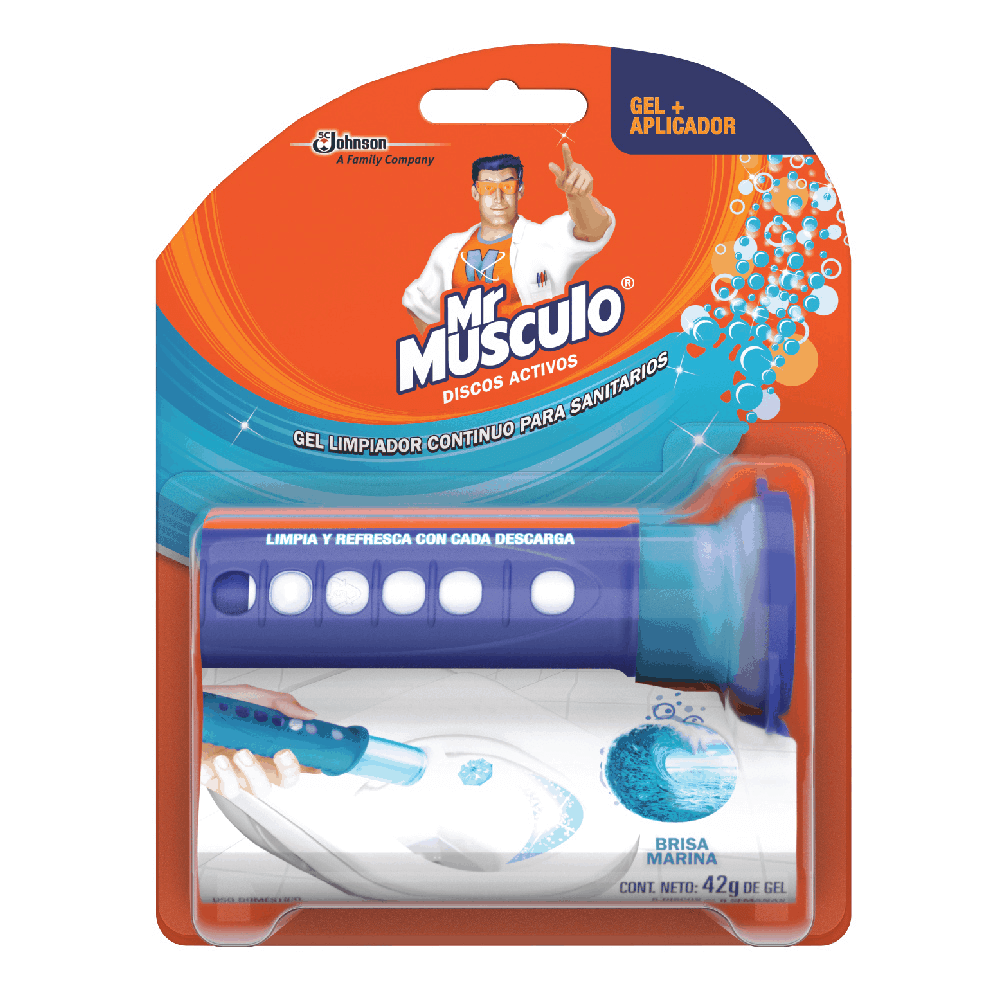 Desodorizante Mr Musculo Discos Activos Gel Tubo x42gr +Tubo Dispensador
