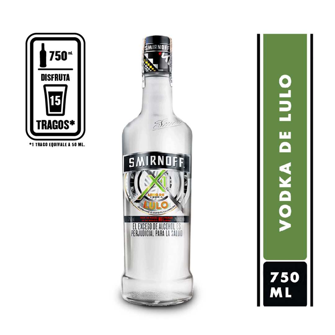 Vodka Smirnoff X1 Lulo Botella x750ml